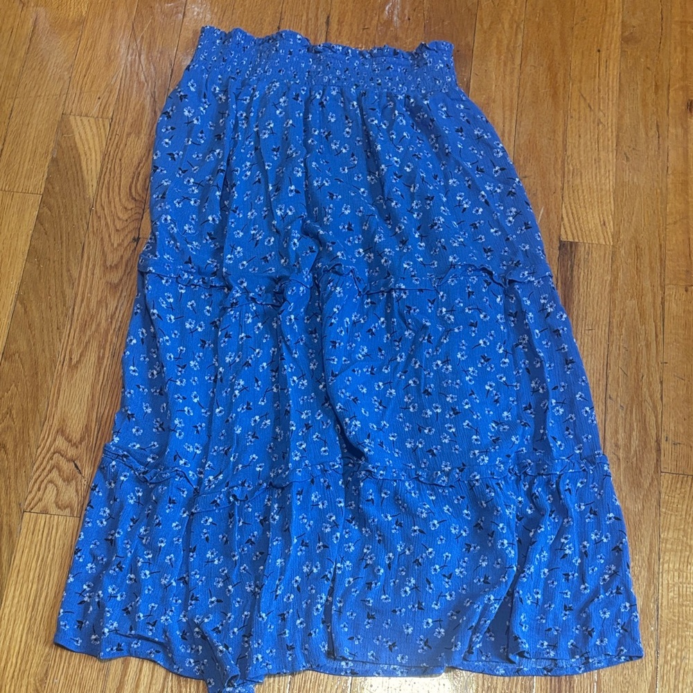 CeCe Blue Floral Maxi Skirt